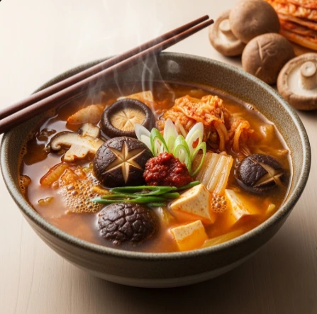 Vegane Miso-Suppe mit Kimchi, Tofu und Shiitake – probiotisches Rezept für eine gesunde asiatische Suppe von PANJANS